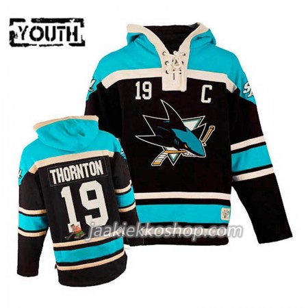 Lapsille NHL San Jose Sharks Joe Thornton 19 Musta Sawyer Hooded Sweatshirt